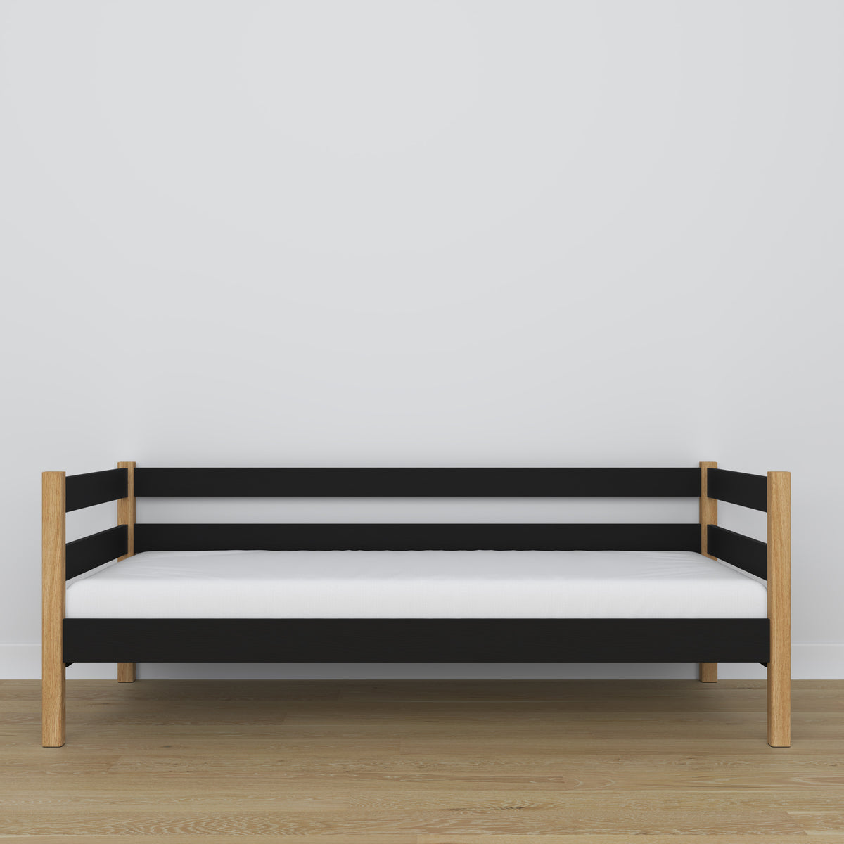 Łóżko sofa N01 czarno dębowy – dodatkowy widok, lite drewno