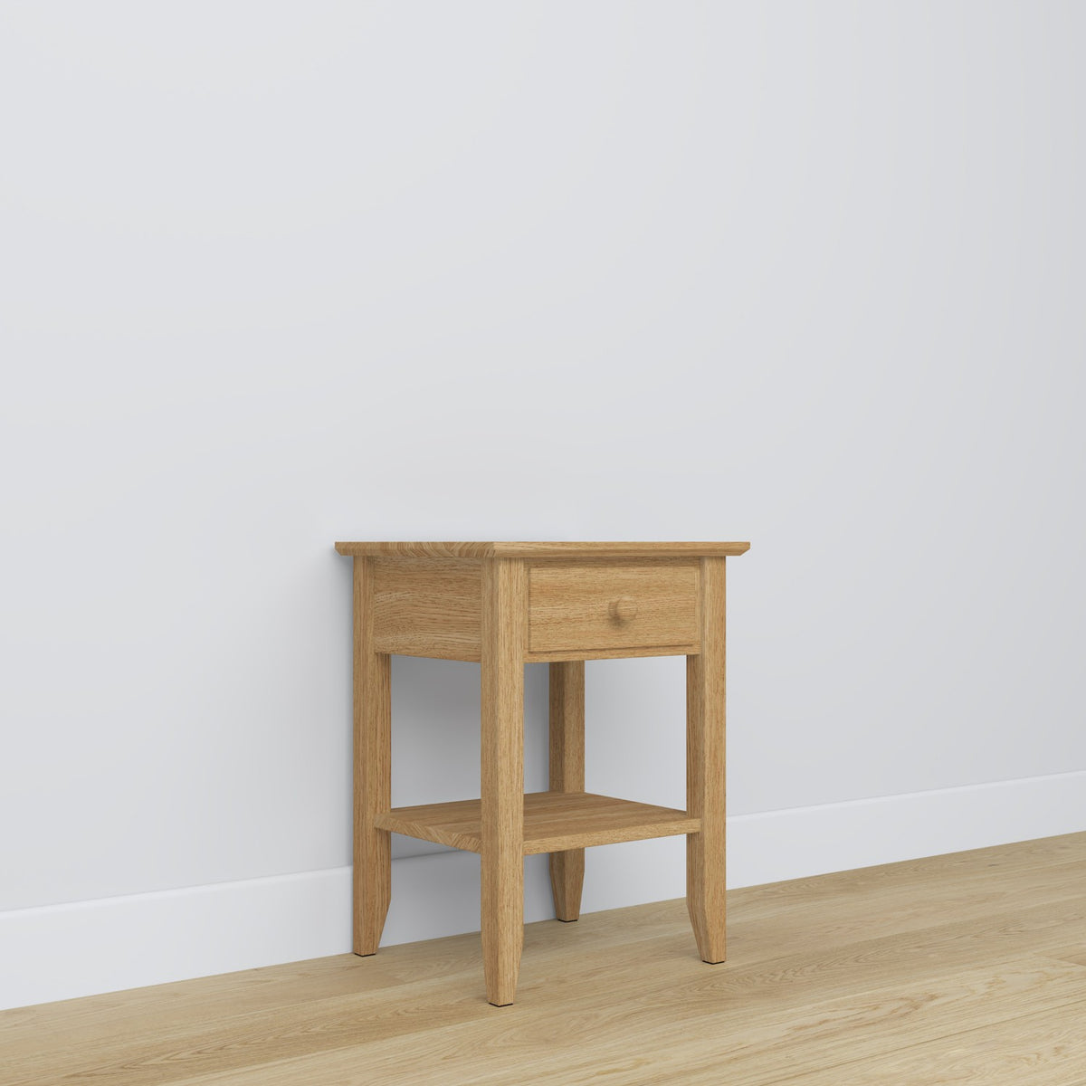 Bedside table N01 oak natural oak – open drawer, bedside storage compartment