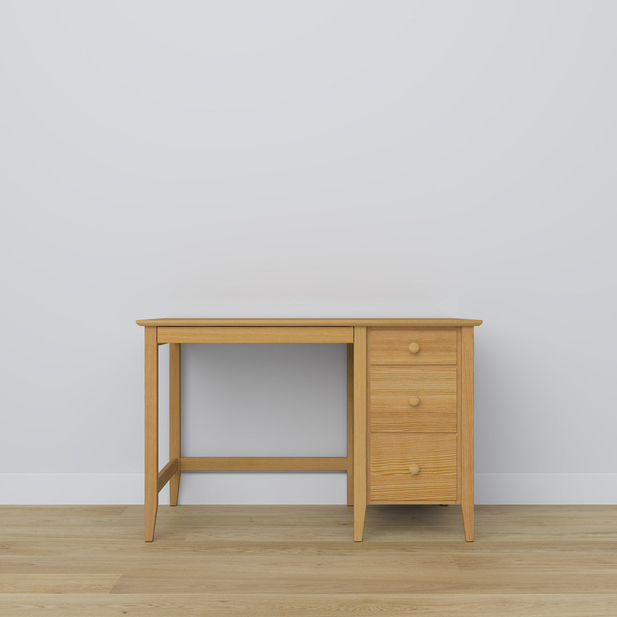 Schreibtisch 3S Kiefer natur aus Kiefer – Seitenansicht, Tischplattentiefe