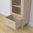 Vitrine 1S 57 gebleichte Eiche aus Eichenholz – Seitenansicht, Tiefe und Profil