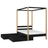 Bett Schwarz-Eiche mit Baldachin – Details aus Holz und Verbindungen, Nizio Home