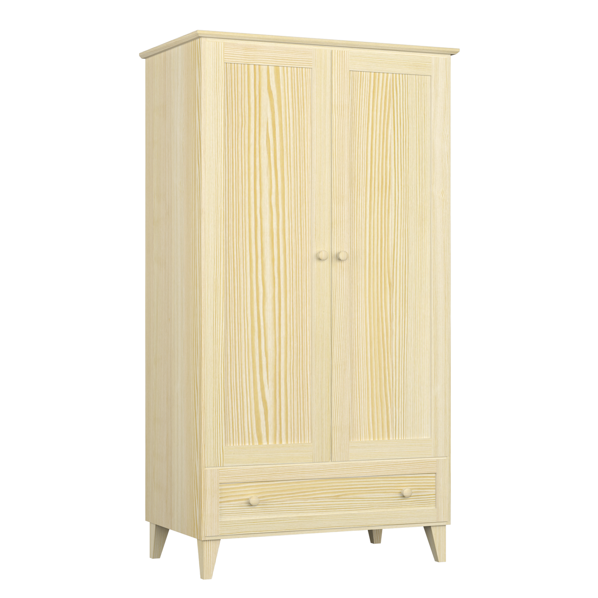 Kiefer Kleiderschrank 2D1S Scandi Kiefer farblos
