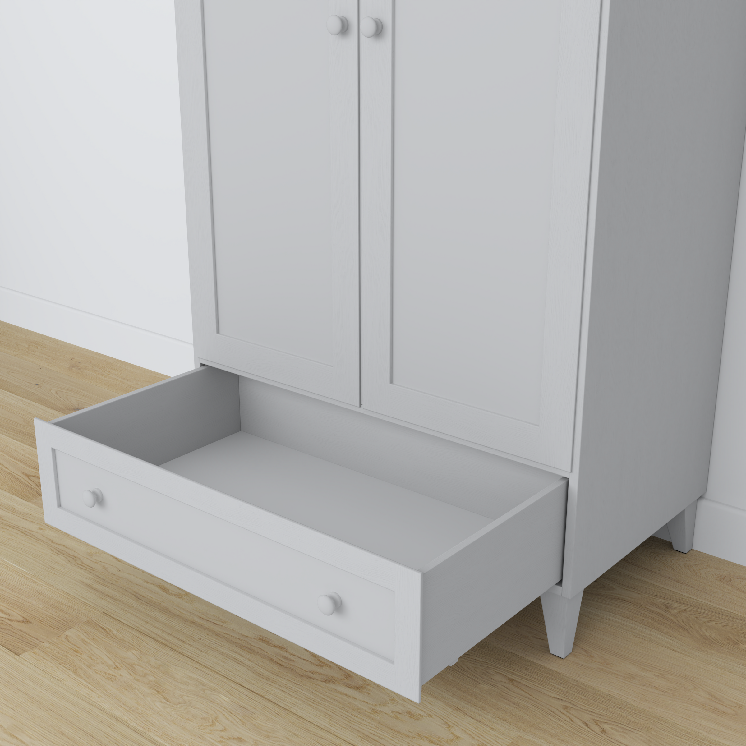 Holzschrank 2D1S Scandi grau