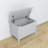 Holztruhe Scandi grau