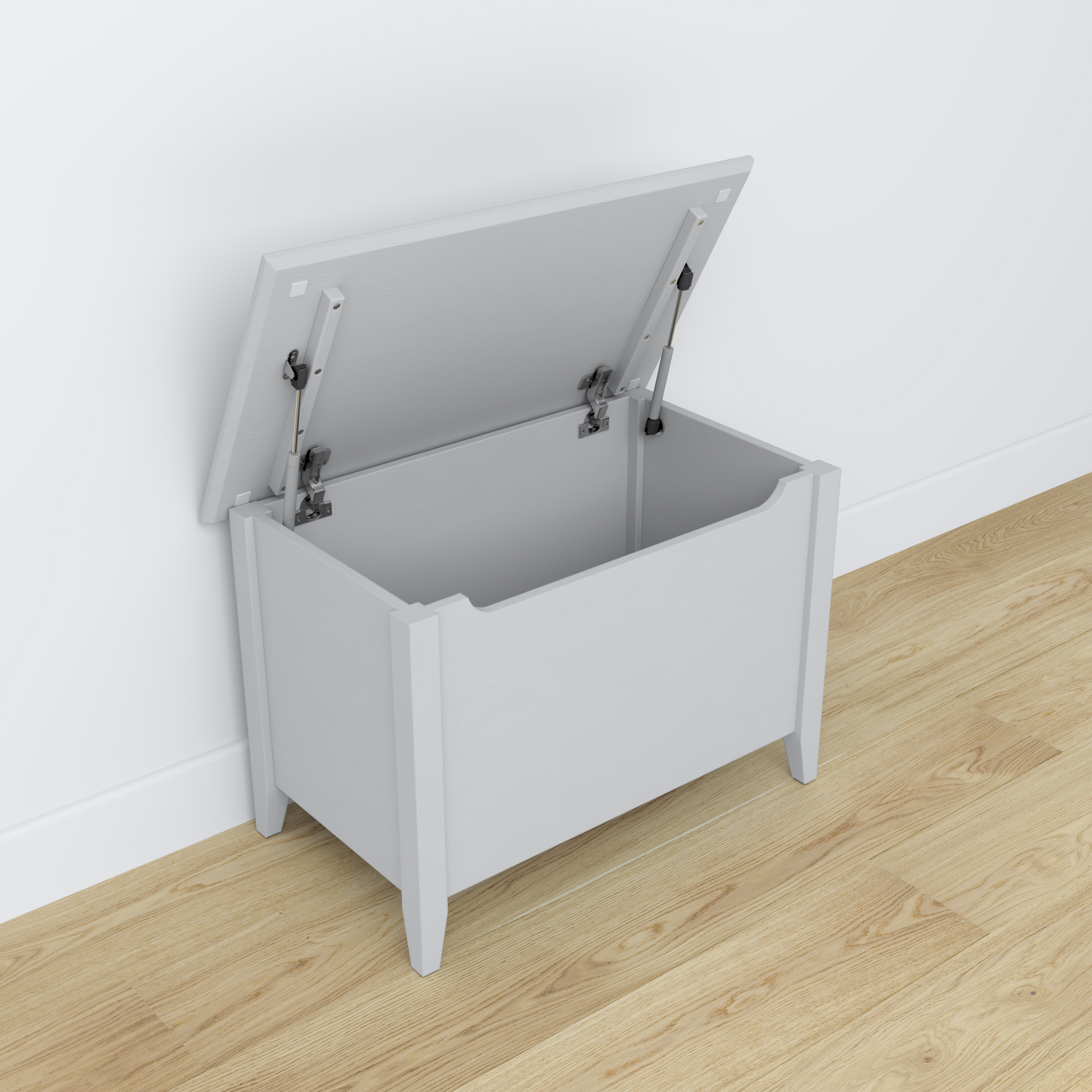 Holztruhe Scandi grau
