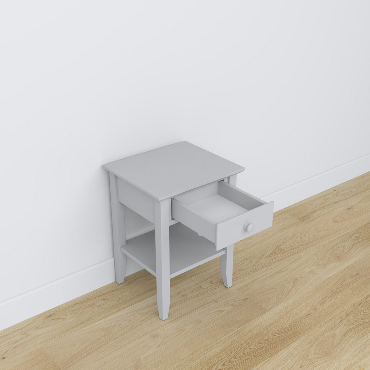 Holznachttisch 1S N01 Scandi grau