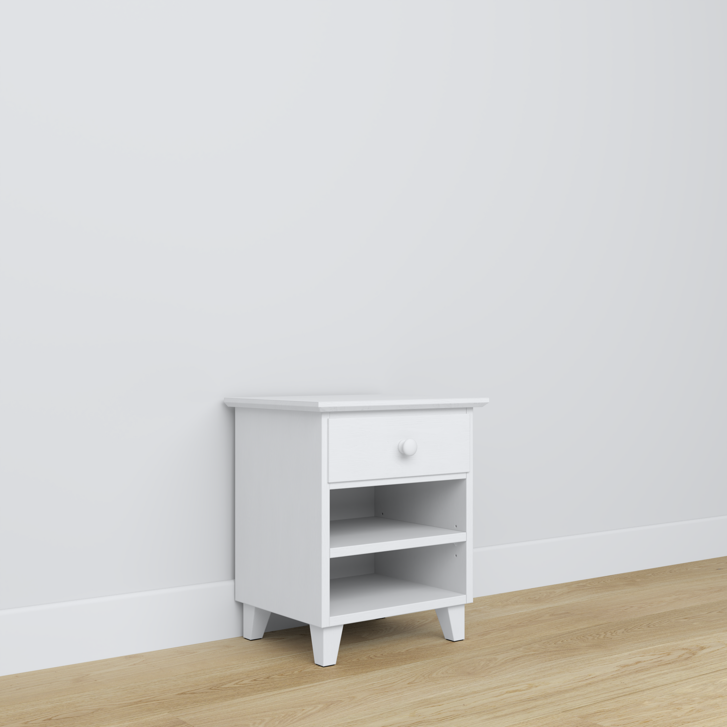 Holznachttisch 1S N02 Scandi weiß