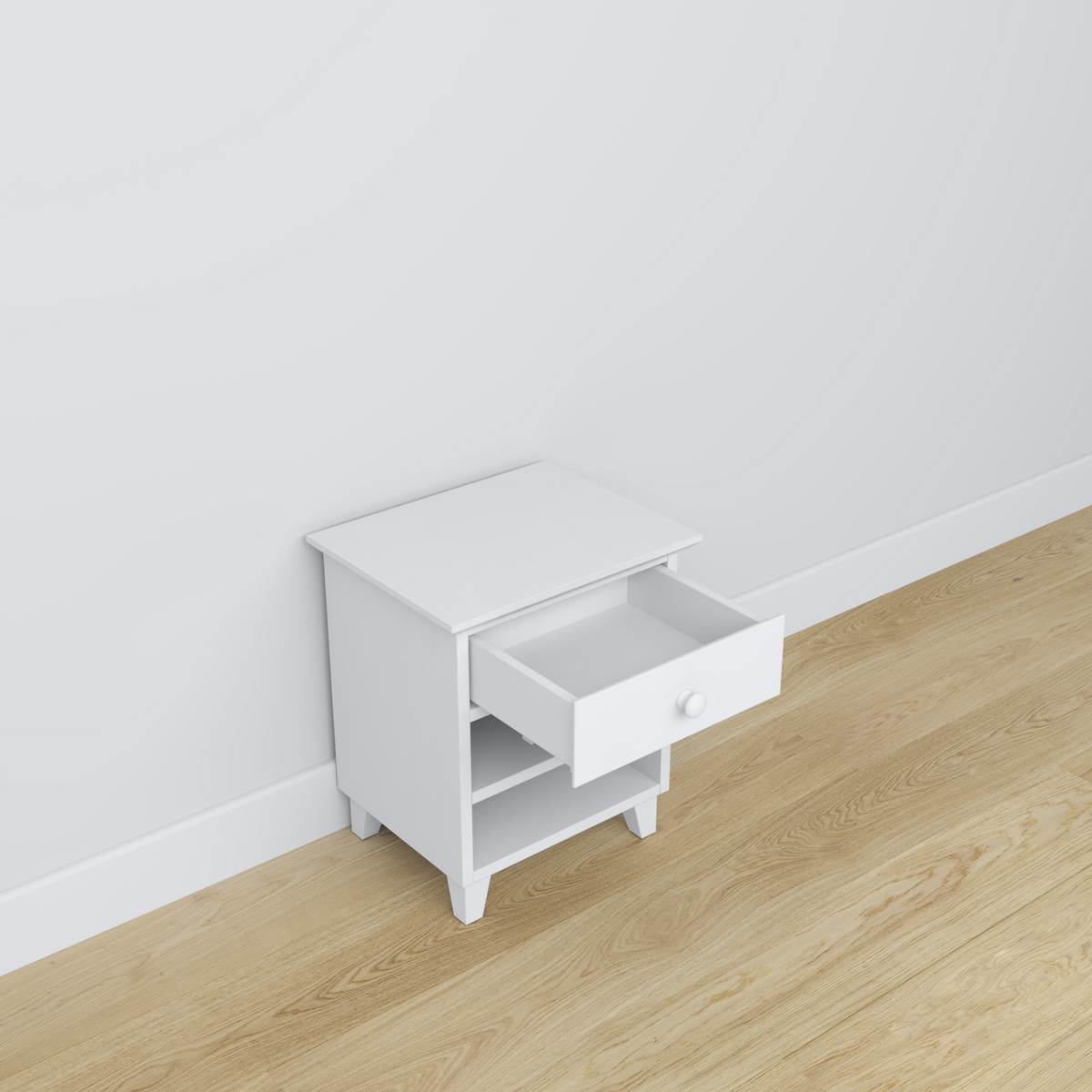 Holznachttisch 1S N02 Scandi weiß