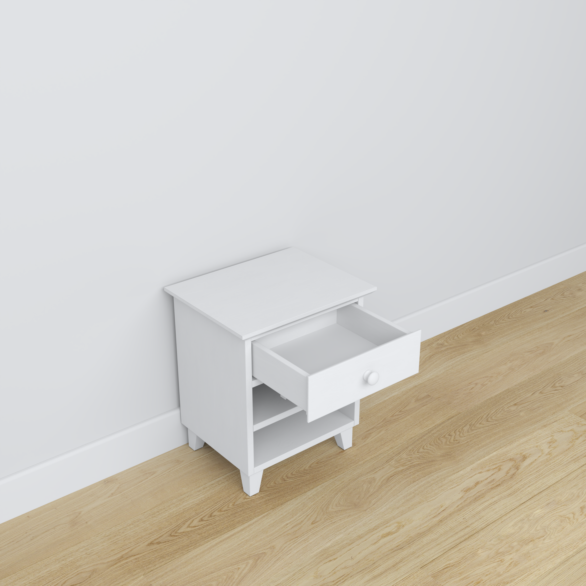 Holznachttisch 1S N02 Scandi weiß