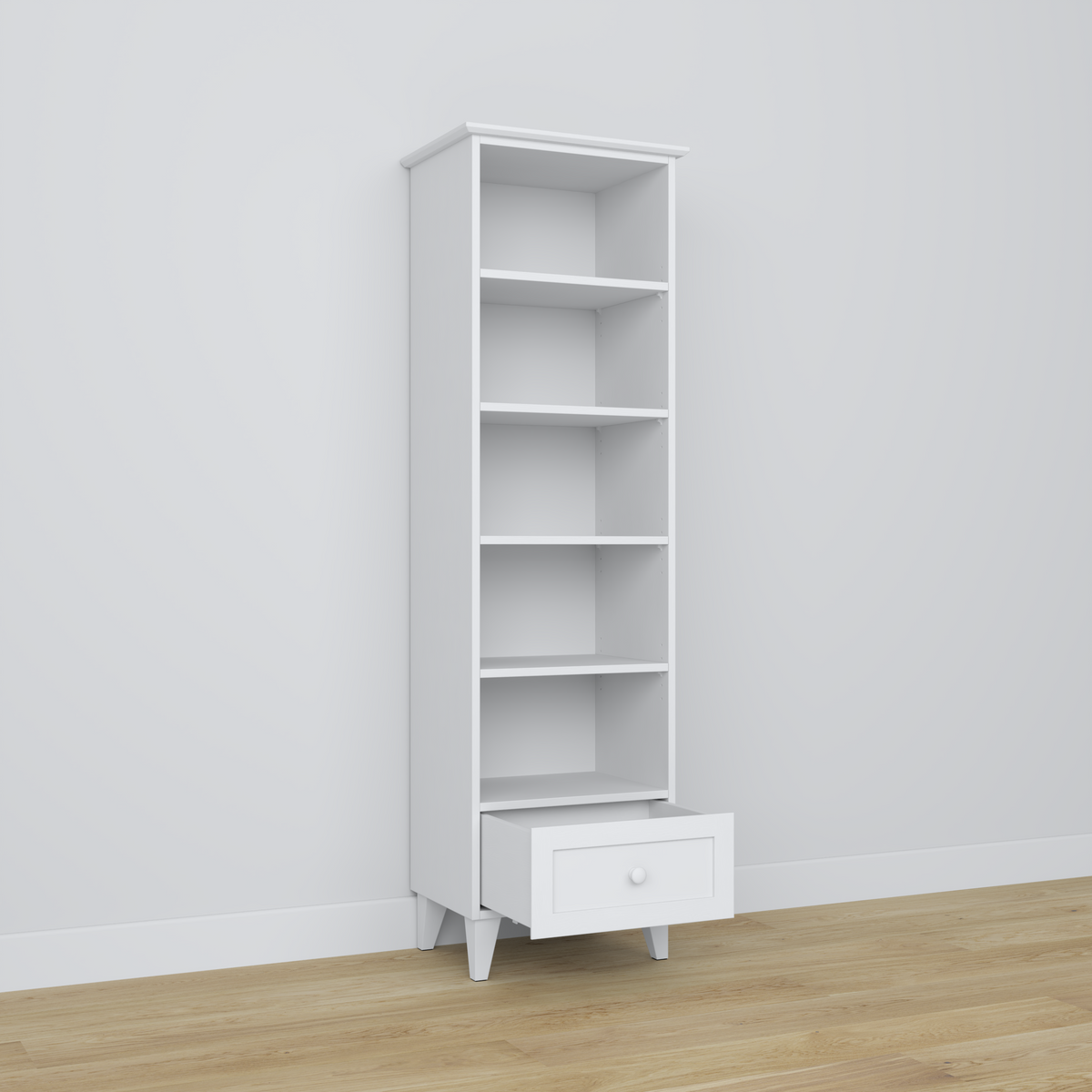 Holzregal 1S 57 Scandi weiß