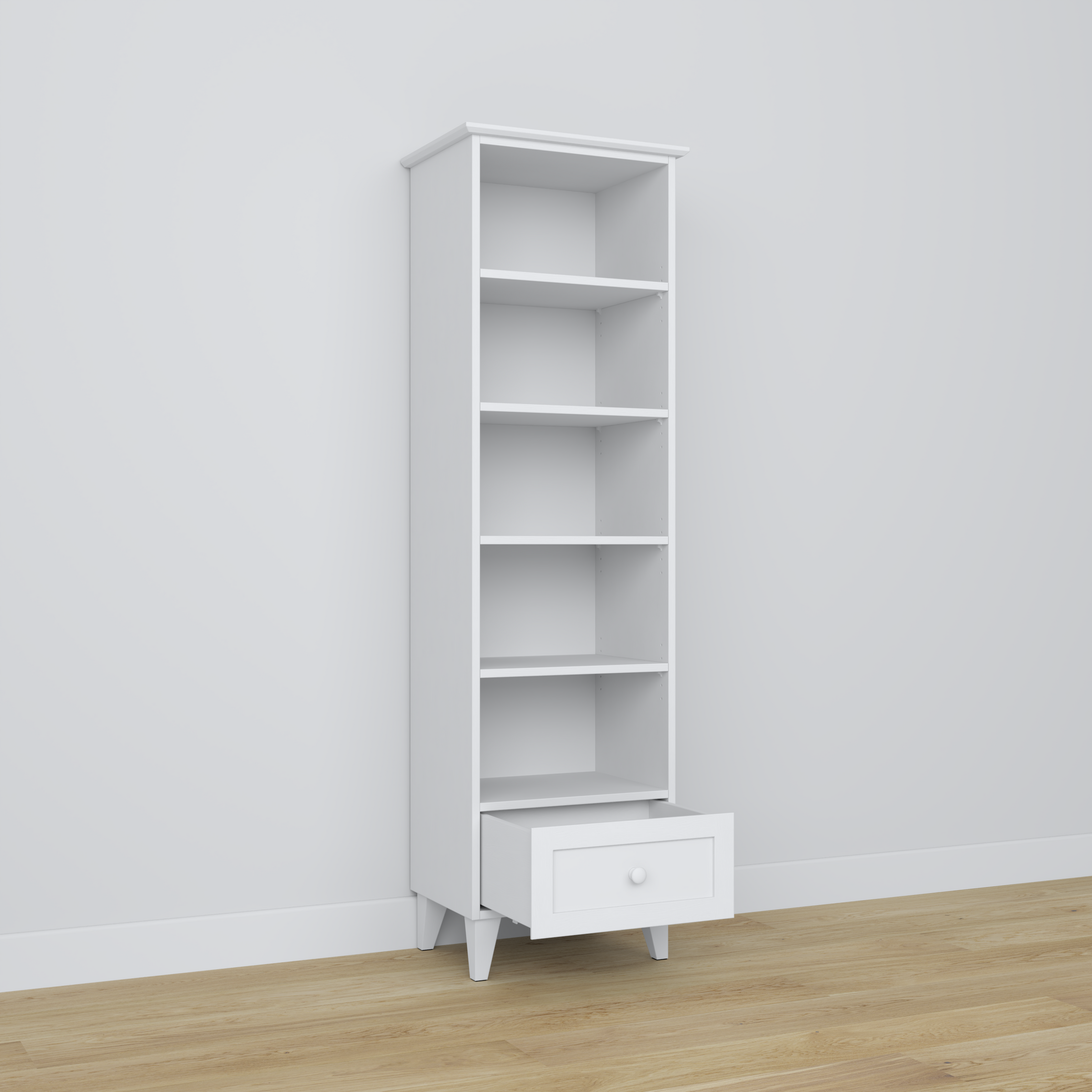 Holzregal 1S 57 Scandi weiß