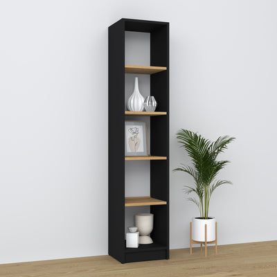 Wooden shelf N01 black / oak