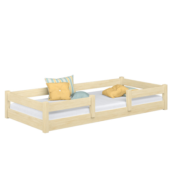 Wooden low bed N01 clear pine