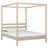 Doppelbett mit Baldachin Eiche gebleicht – Rahmen und Slats, Eichenholz, Nizio