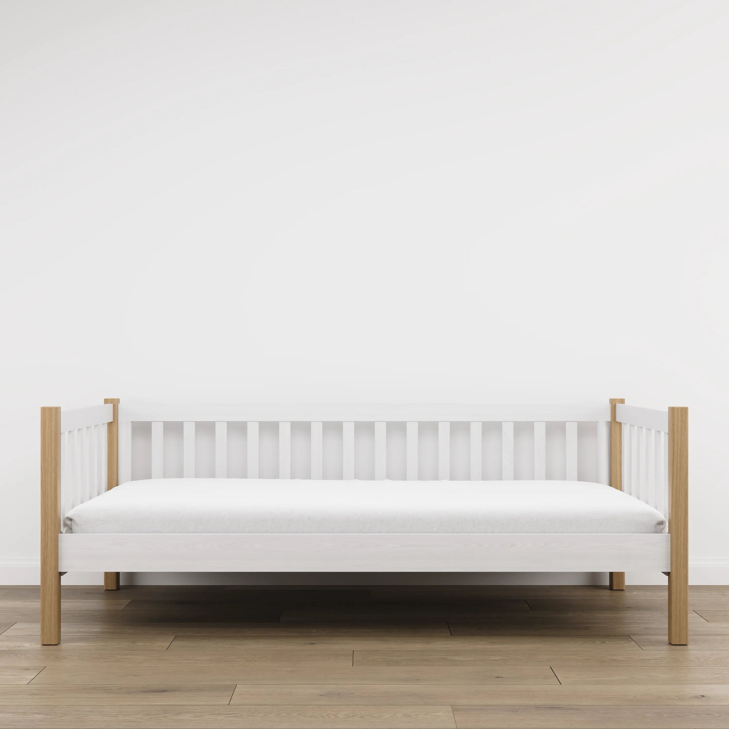 Łóżko sofa N03 biały / dąb naturalny – dodatkowy widok, lite drewno