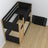 Hochbett mit Schublade für Matratze Schwarz-Eiche aus Holz – Massivholz, scandi Stil
