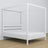 Double bed white with canopy – decorative wooden frame, scandi