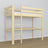 Hochbett Kiefer farblos – Holzschreibtisch unter dem Schlafbereich, Kinderzimmer Scandi