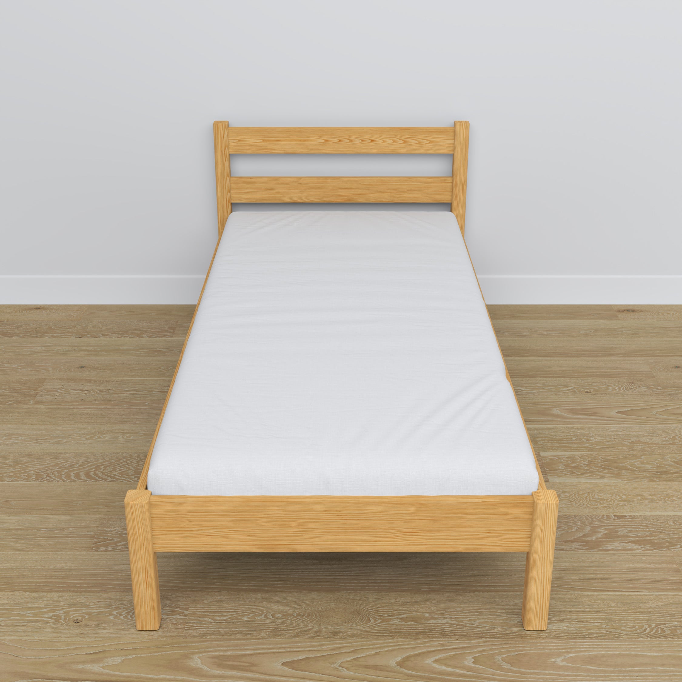 Natural pine bed made of wood – dimensions and diagram, Nizio Home