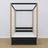 Bett Schwarz-Eiche mit Baldachin – offene Schublade, aus Holz, Nizio Home