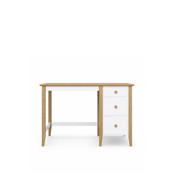 Holzschreibtisch 3S Scandi Weiß / Eiche Natur