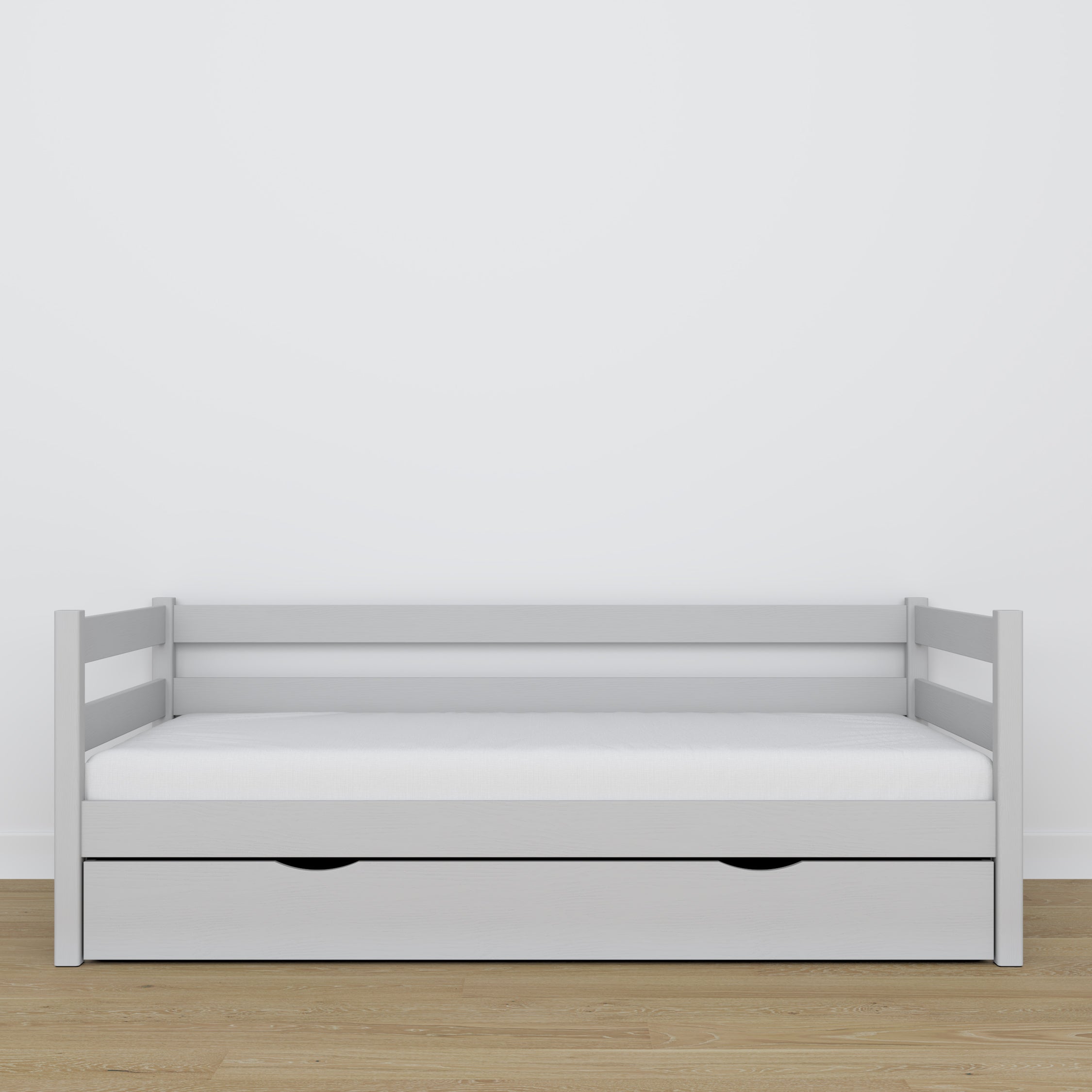 Łóżko sofa z szufladą N01 popielaty – dodatkowy widok, lite drewno sosnowe