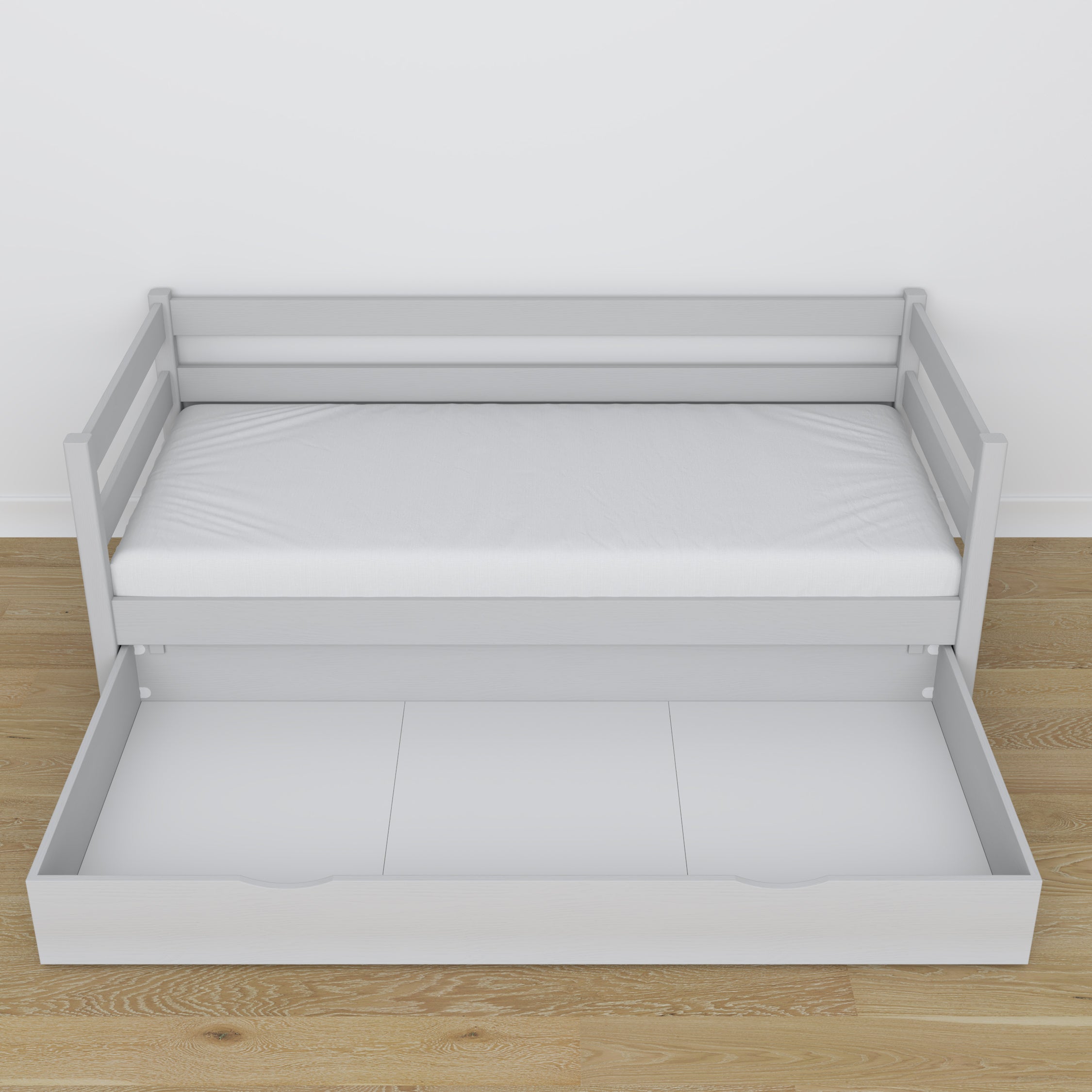 Łóżko sofa z szufladą N01 popielaty – dodatkowy widok, ekologiczne drewno