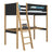 Hochbett mit Schreibtisch aus Holz schwarz-eiche – Kinderzimmer, scandi Nizio