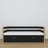 Black-oak sofa bed with mattress drawer made of wood – dimensions, Nizio