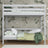 Etagenbett Aschgrau – Leiter und Schutzgitter aus Holz, Nizio Home