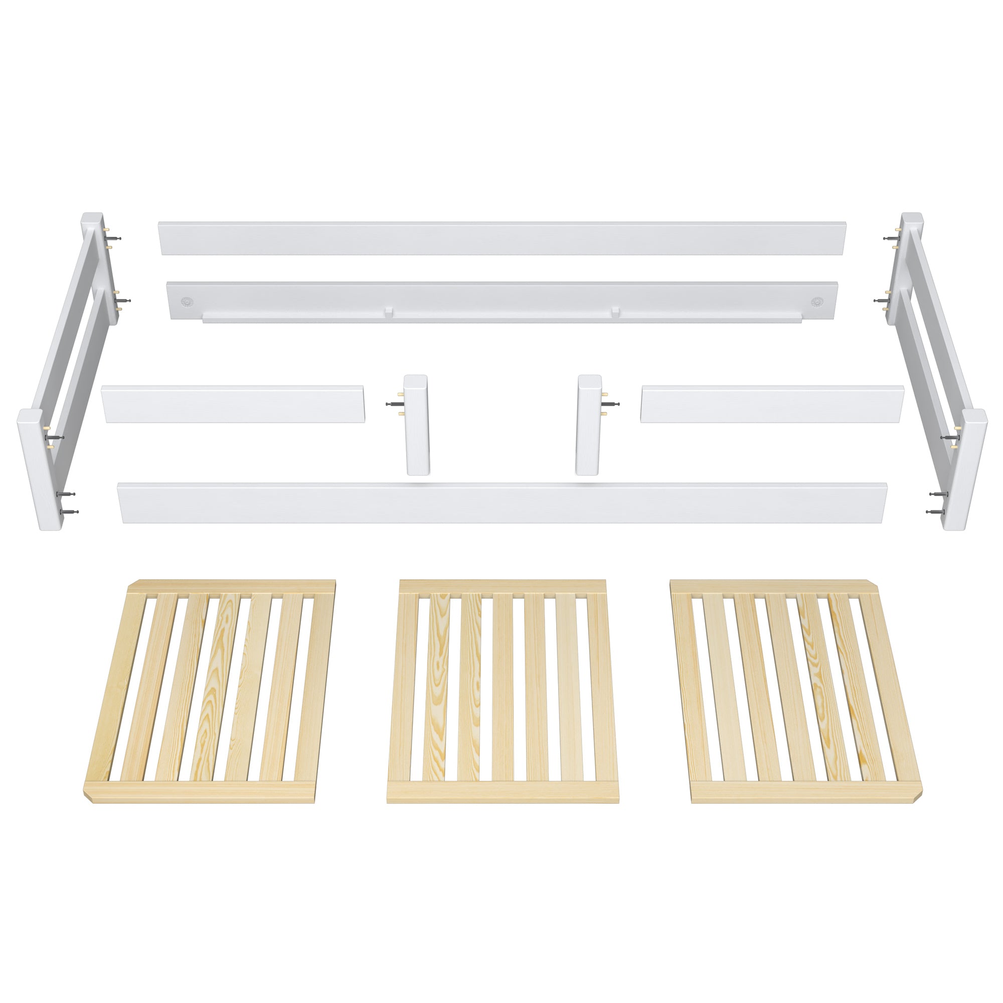 Wooden low bed N01 black / oak