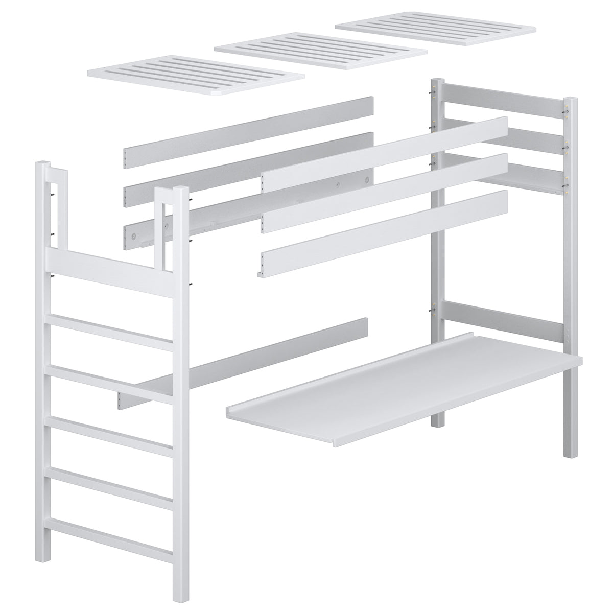 Loft Bed with Desk N01 RAL/NCS – Wooden, Color Matched to Your Interior, Nizio Home
