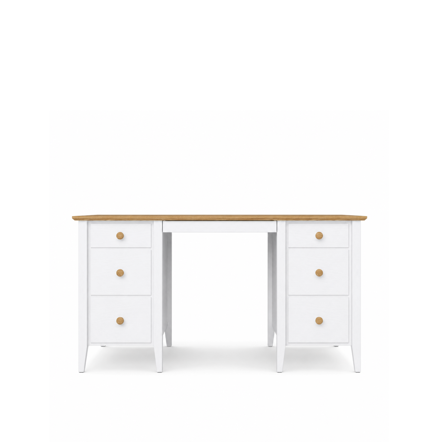 Wooden desk 6S Scandi white / natural oak