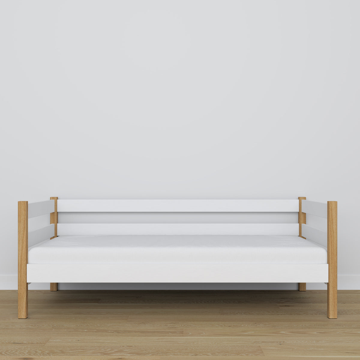 Łóżko sofa N01 biało dębowy – dodatkowy widok, ekologiczne drewno