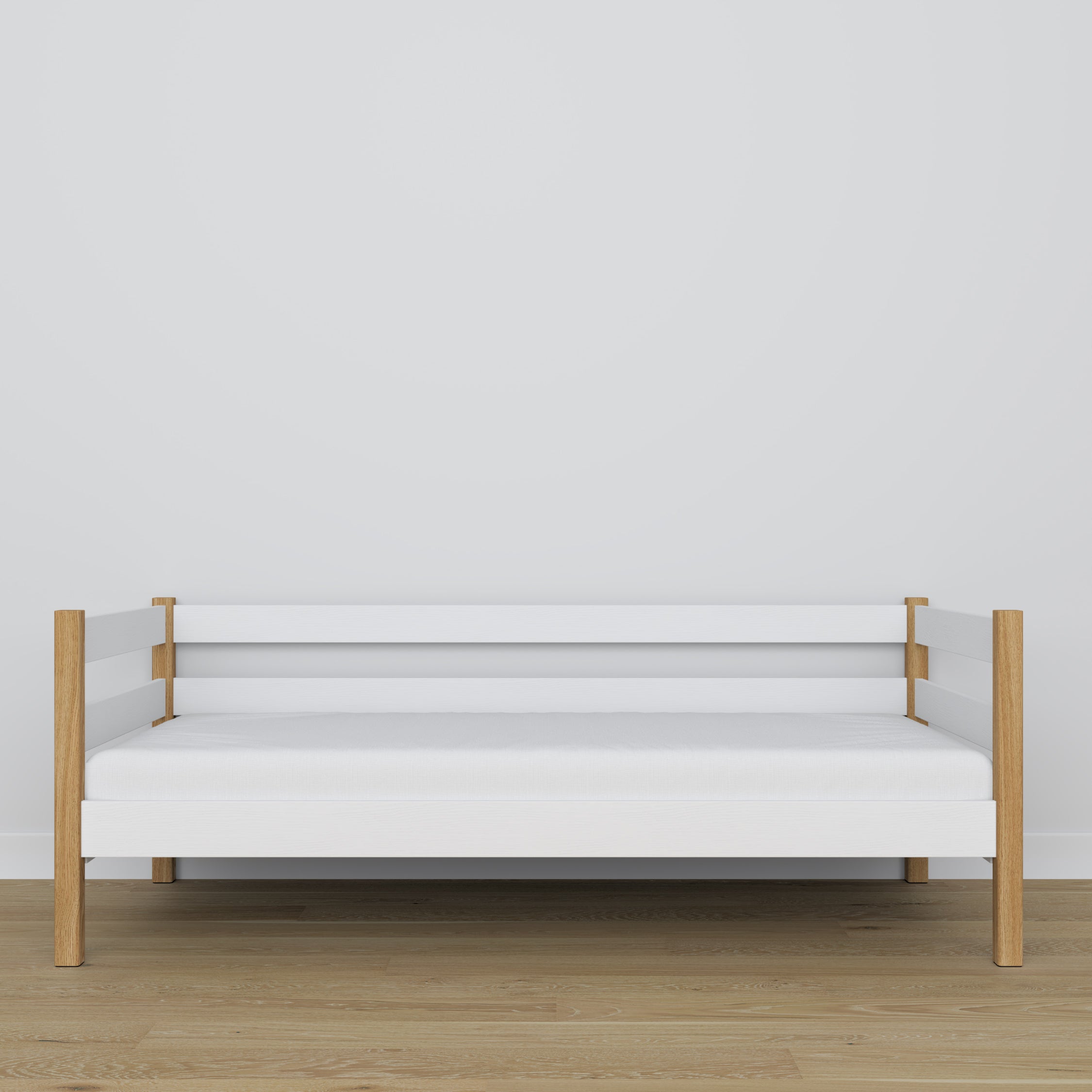 Łóżko sofa N01 biało dębowy – dodatkowy widok, ekologiczne drewno