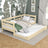 Sofa bed wooden clear pine – mattress drawer pulled out, for guests