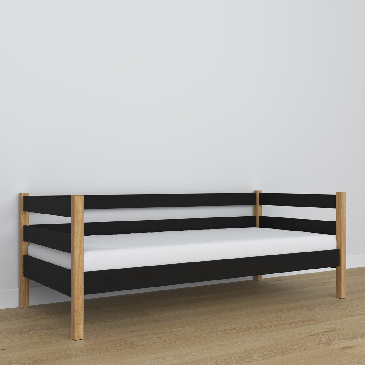 Łóżko sofa N01 czarno dębowy – dodatkowy widok, ekologiczne drewno