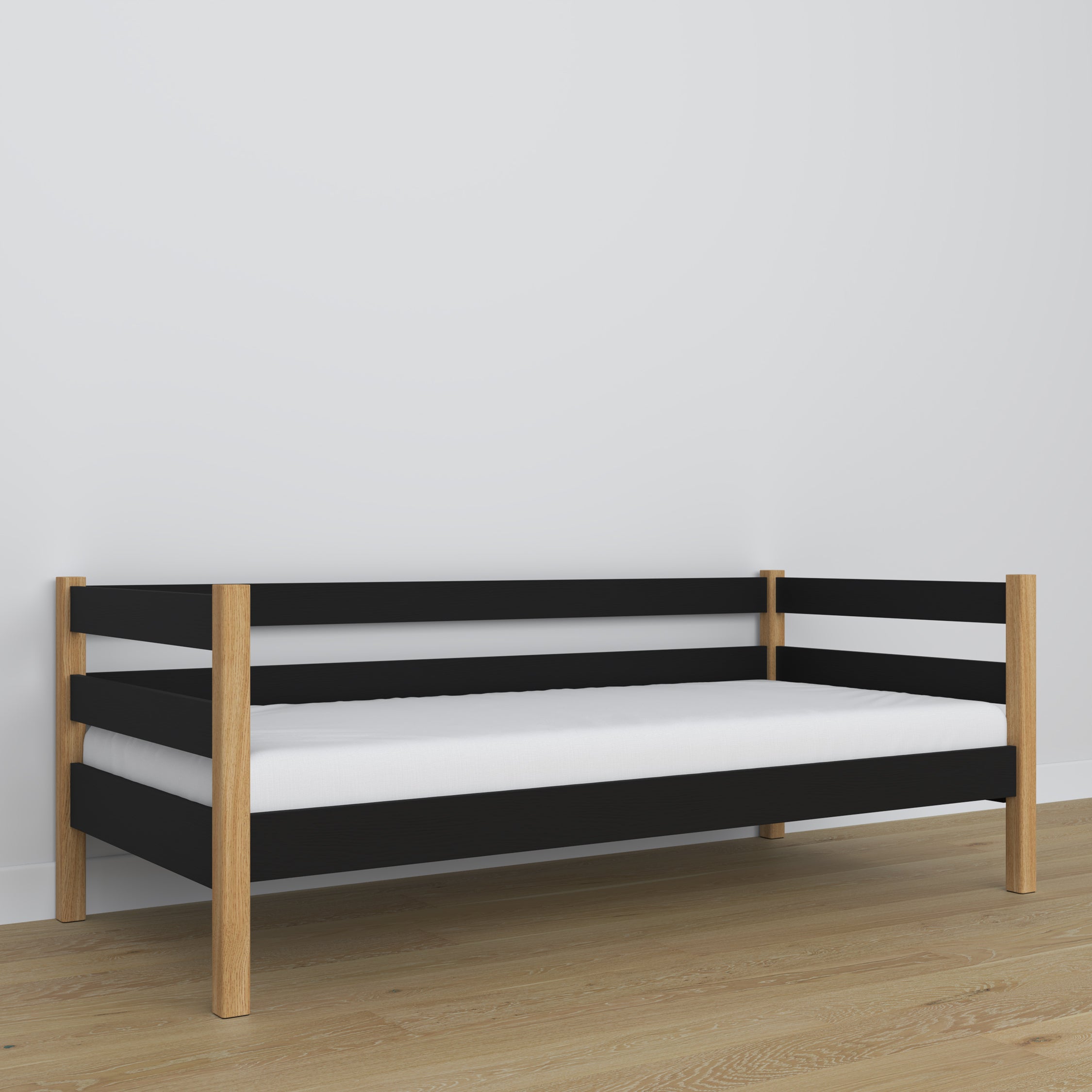 Łóżko sofa N01 czarno dębowy – dodatkowy widok, ekologiczne drewno