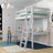 Grey Wooden Loft Bed with Desk – Ladder and Safety Rail