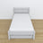 Bett Aschgrau – Schublade für Matratze, Holzdetails, Nizio Home