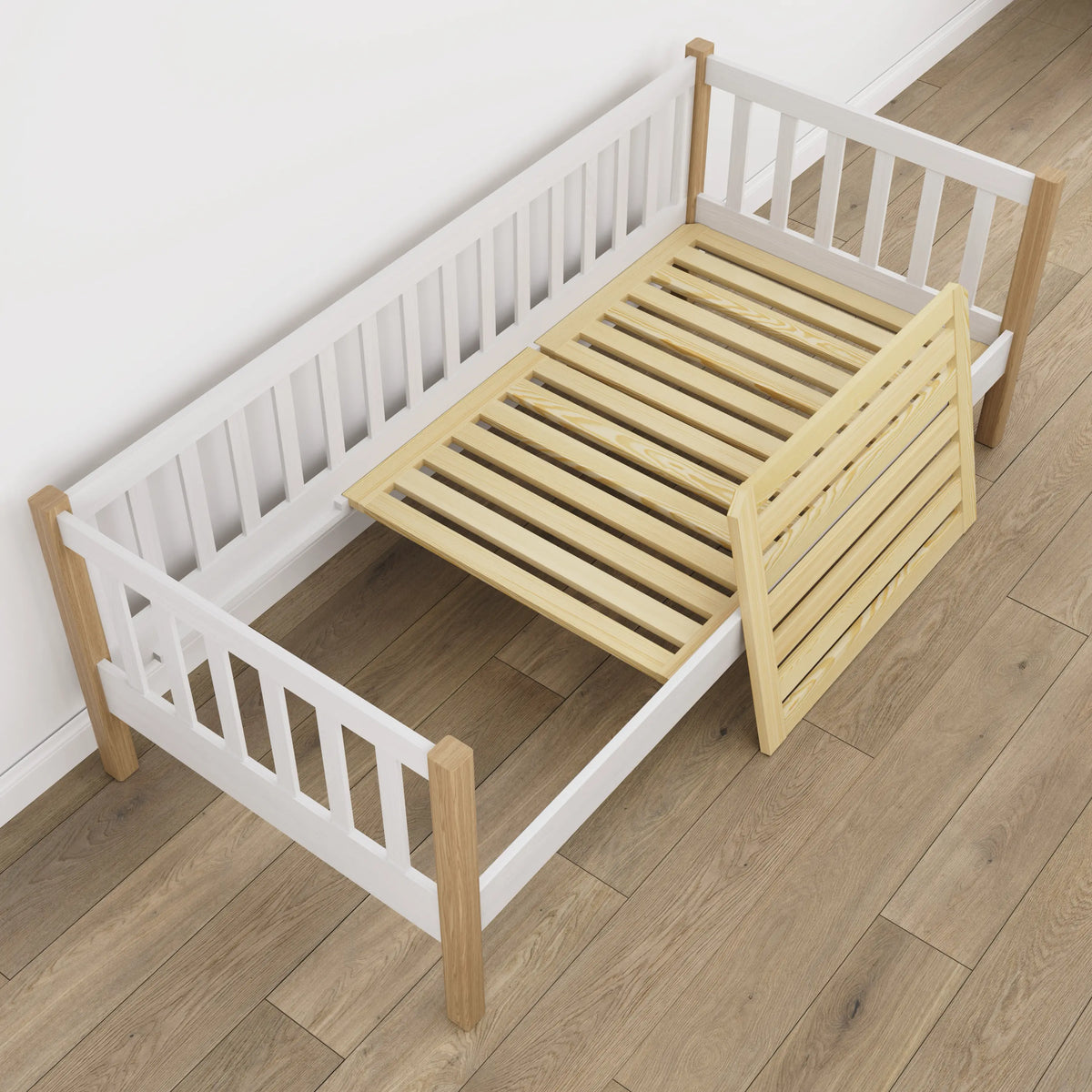 Łóżko sofa N03 biały / dąb naturalny – widok z innej perspektywy, polskie meble