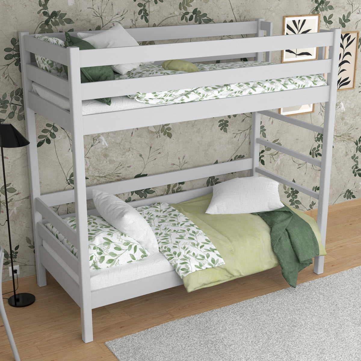Etagenbett Aschgrau im Kinderzimmer – scandi Einrichtung, Holz