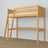 Hochbett Kiefer Natur – Holzschreibtisch unter dem Schlafbereich, Kinderzimmer Scandi