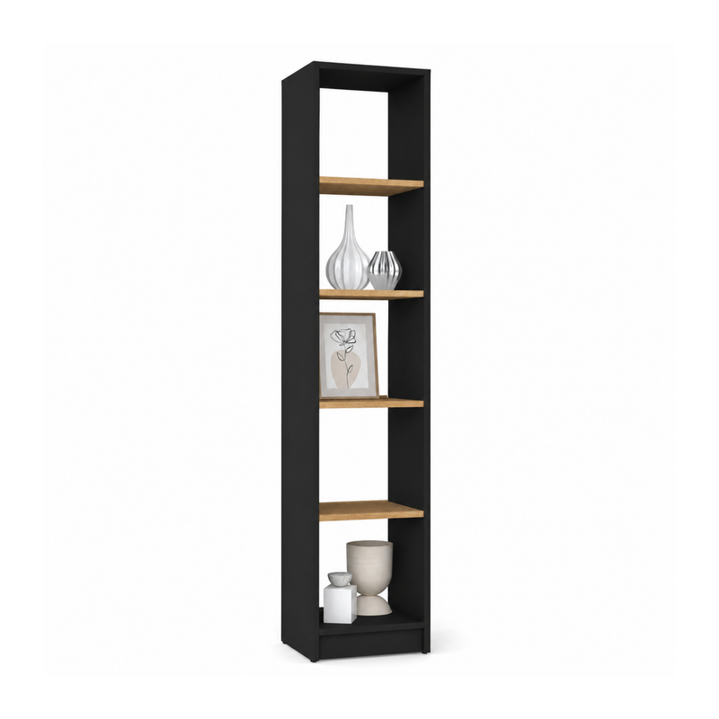 Holzregal N01 schwarz / Eiche