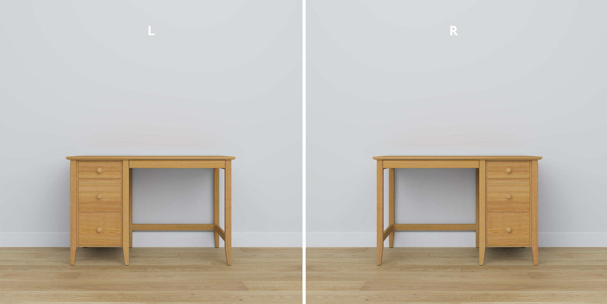 Schreibtisch 3S Kiefer Kiefer natur im Arbeitszimmer – skandinavische Einrichtung, Nizio