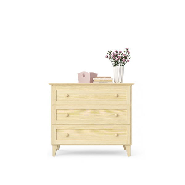 Pine chest of drawers 3S 105 Scandi clear pine