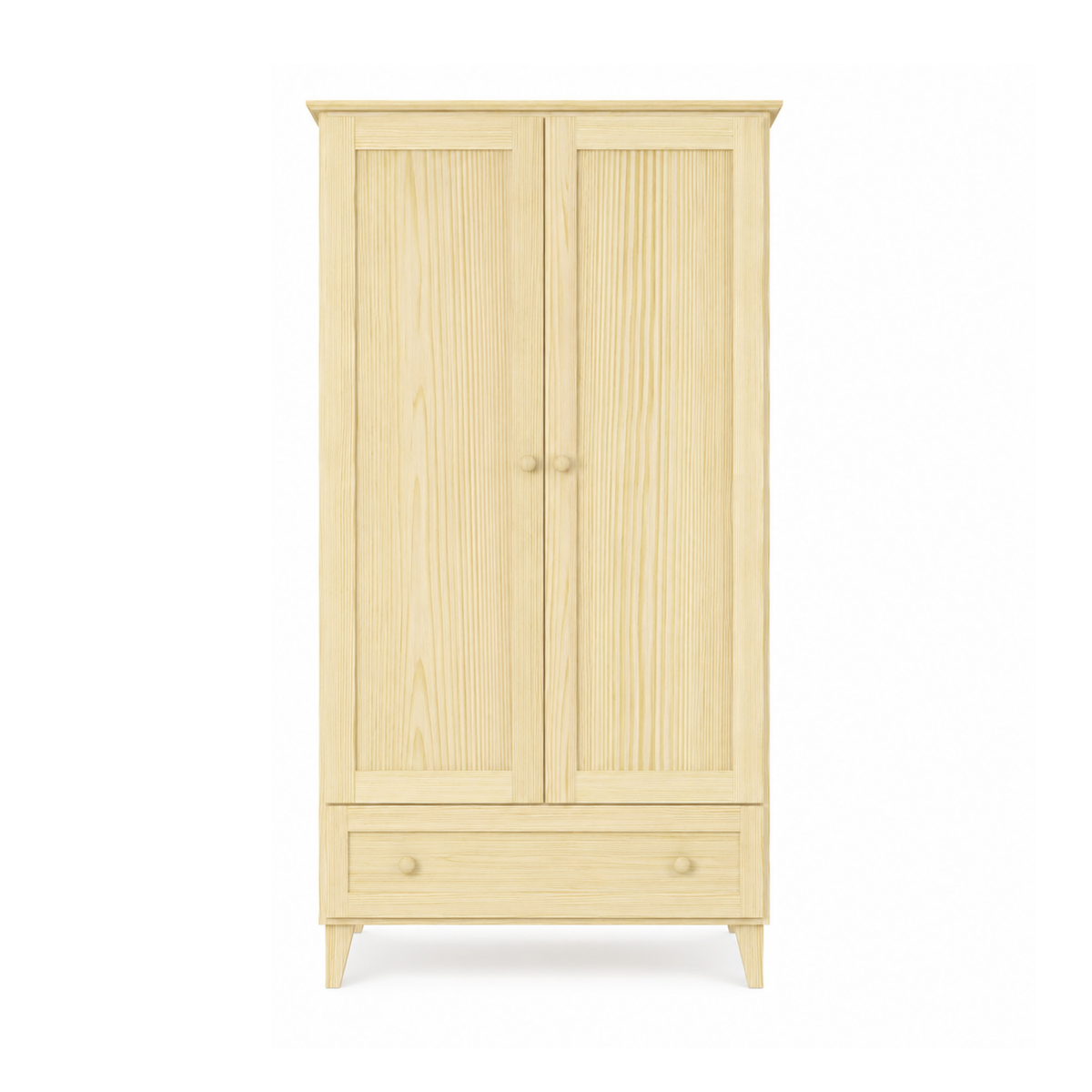 Kiefer Kleiderschrank 2D1S Scandi Kiefer farblos