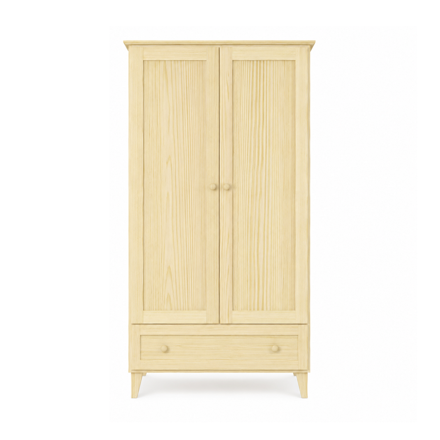 Kiefer Kleiderschrank 2D1S Scandi Kiefer farblos