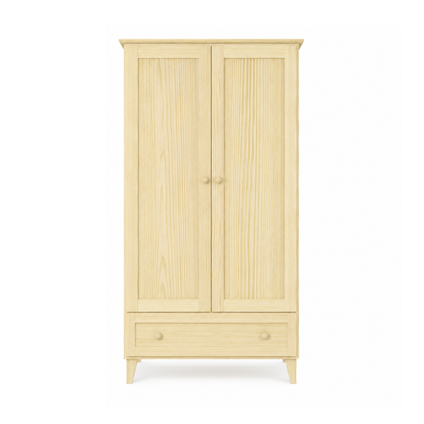 Pine wardrobe 2D1S Scandi clear pine