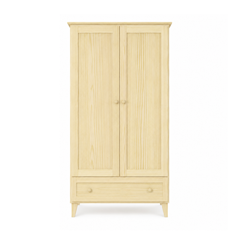 Kiefer Kleiderschrank 2D1S Scandi Kiefer farblos